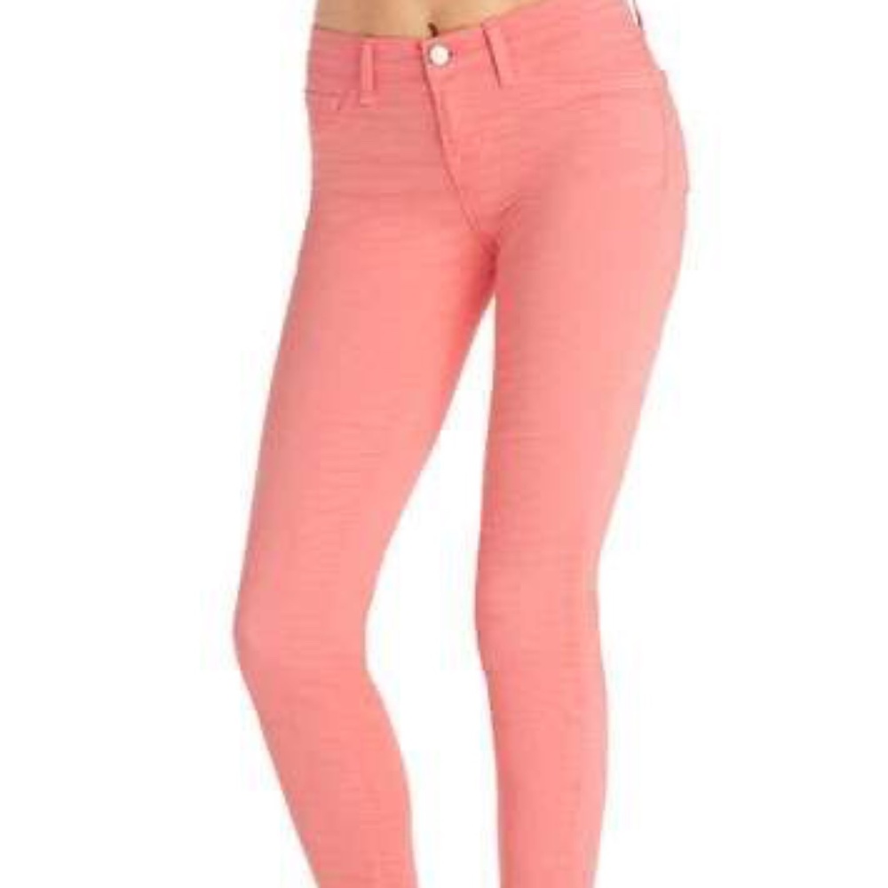 J Brand Capri Skinny Pants In Coral